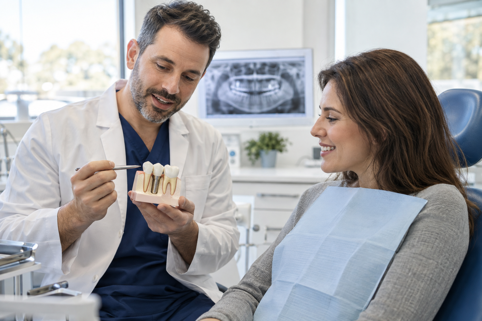 Imagem representativa de implantes dentários